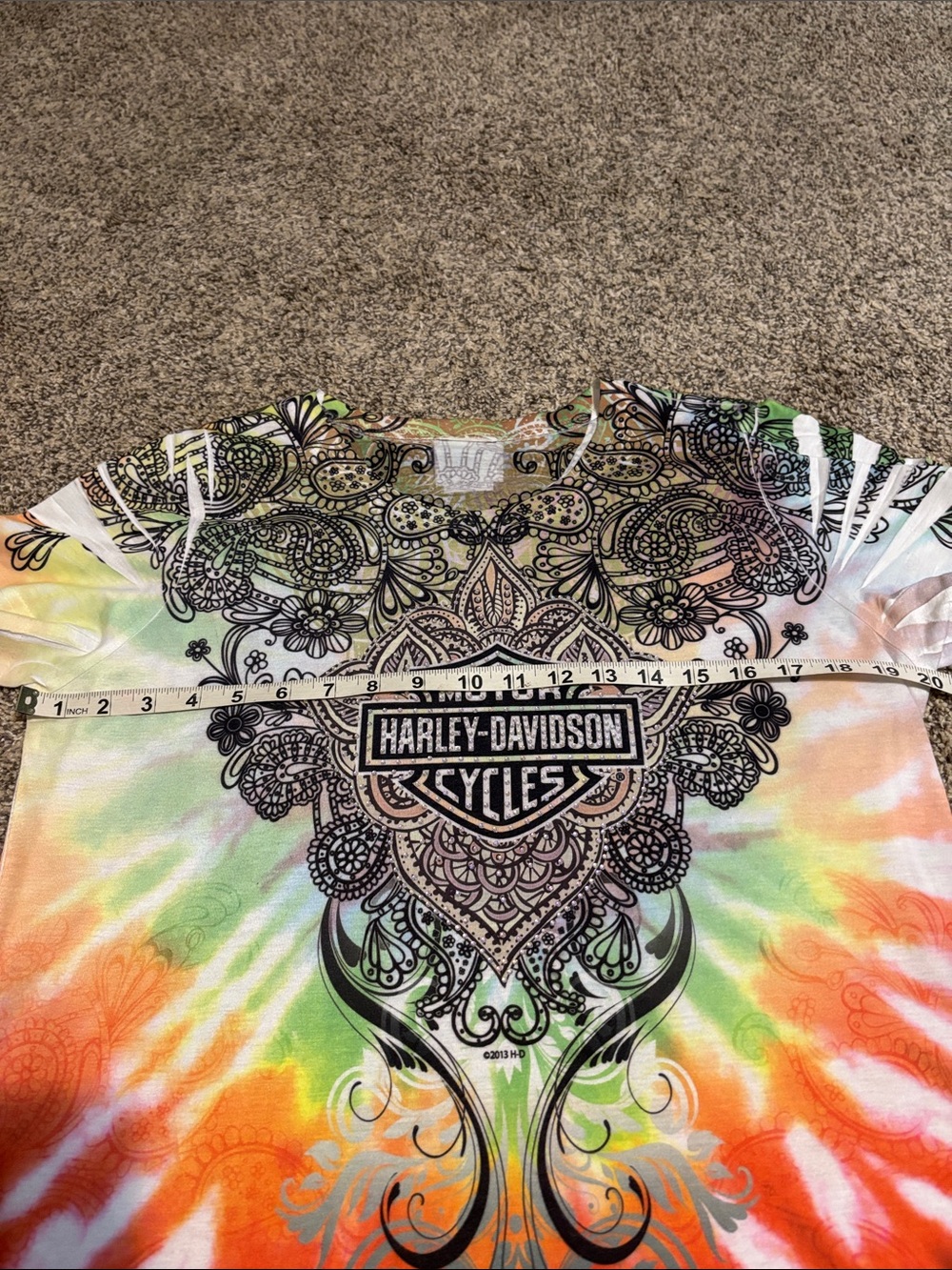 Harley-Davidson Multicolor Winged Crest Tee with Gold Accents - Picture 4 of 4